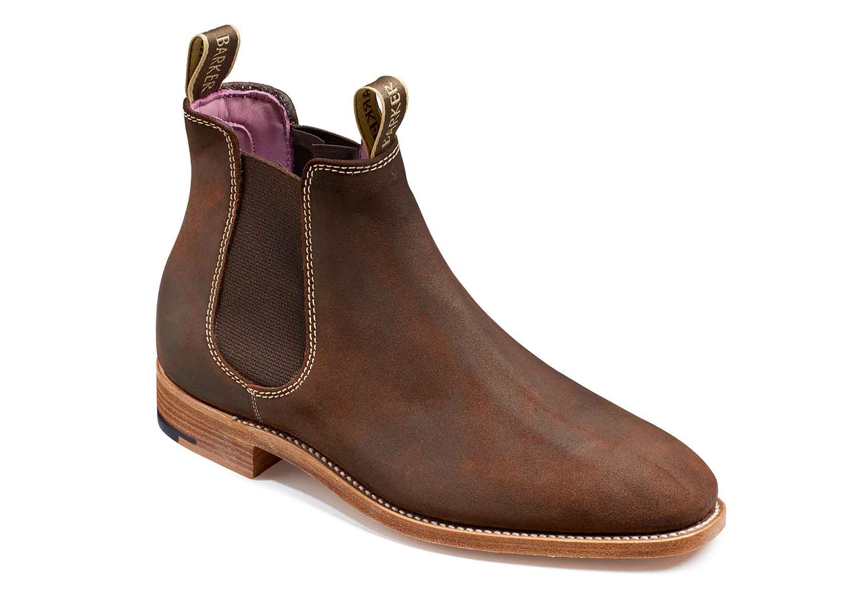 Barker Gina - Mid Brown Waxy Suede