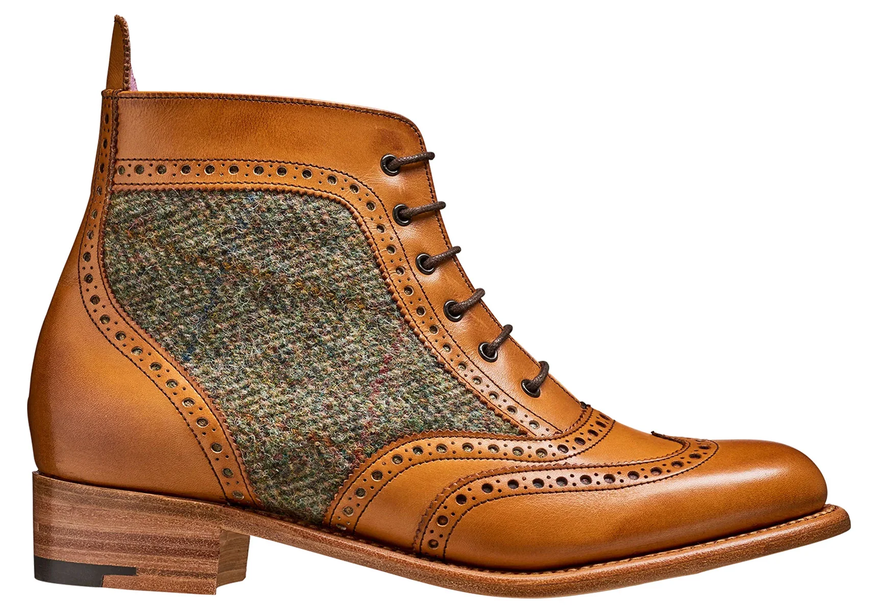 Barker Grace - Cedar Calf/Green Harris Tweed - Image 4