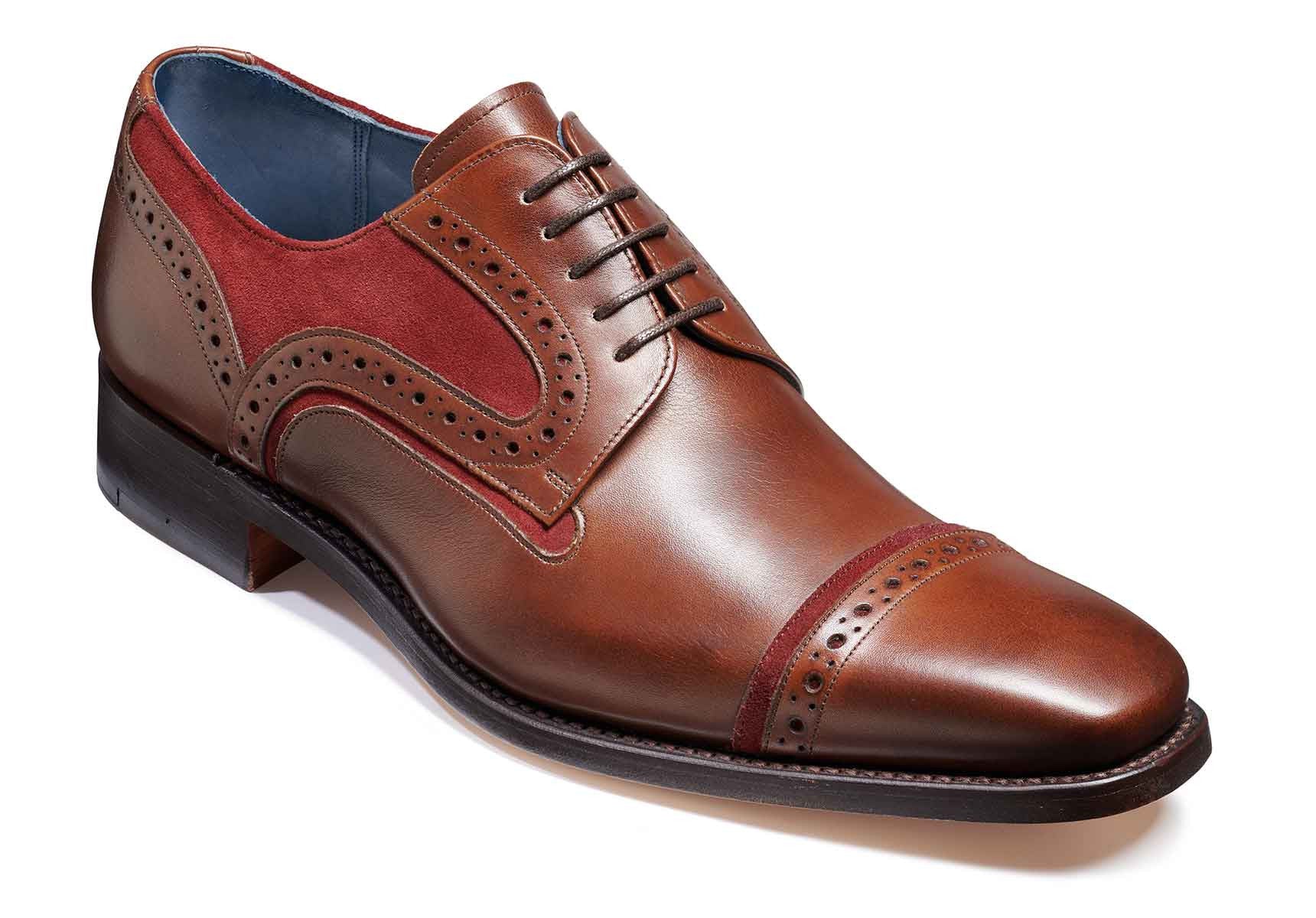 Barker Haig - Walnut Calf/Burgundy Suede
