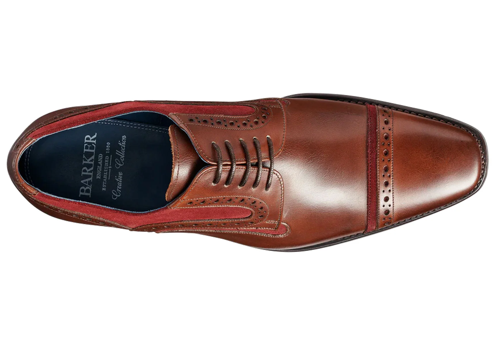 Barker Haig - Walnut Calf/Burgundy Suede - Image 2