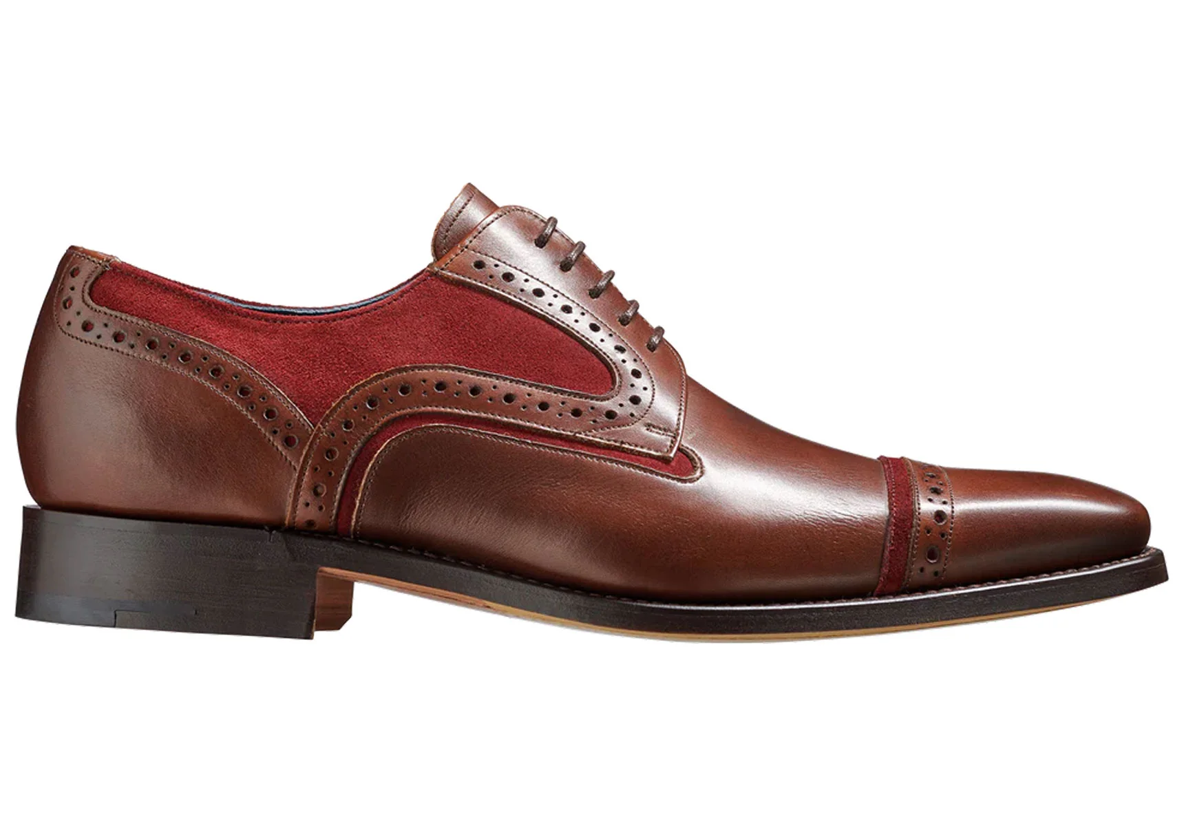 Barker Haig - Walnut Calf/Burgundy Suede - Image 3
