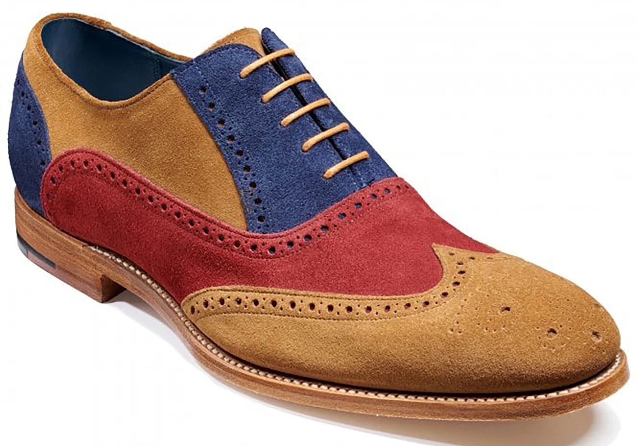 Barker Valiant - Burgundy/Navy/Sand Suede