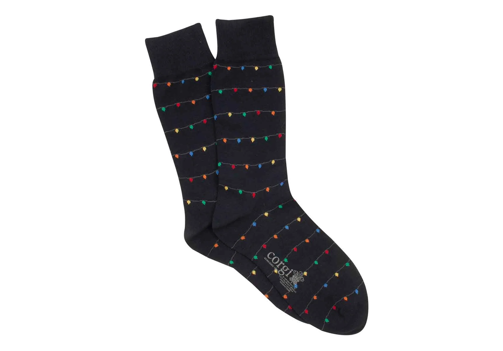Corgi Christmas Lights Socks