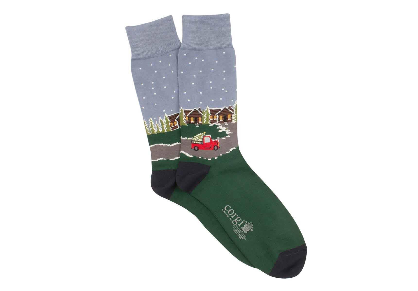Corgi Log Cabin Socks