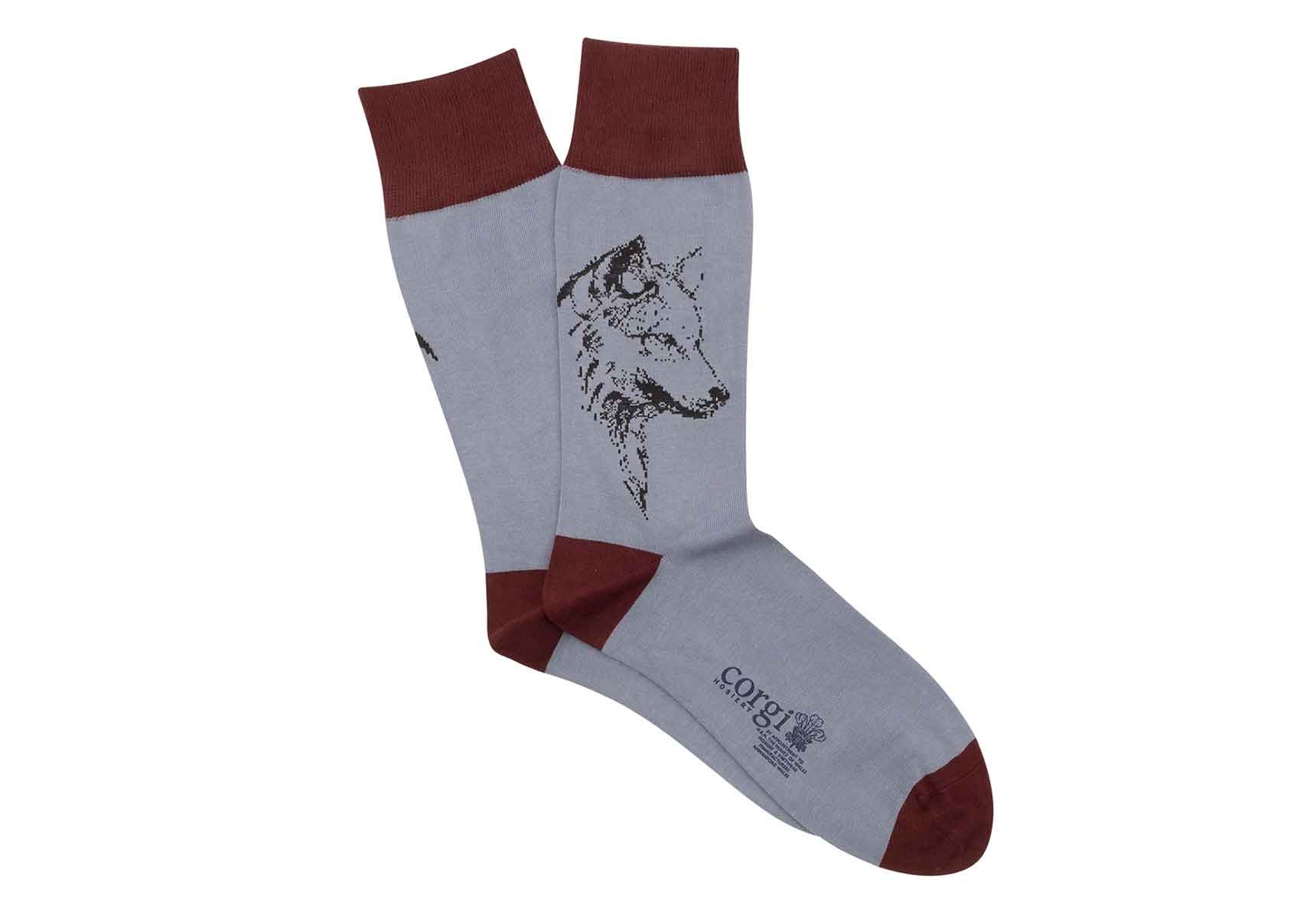 Corgi Wolf Face Socks