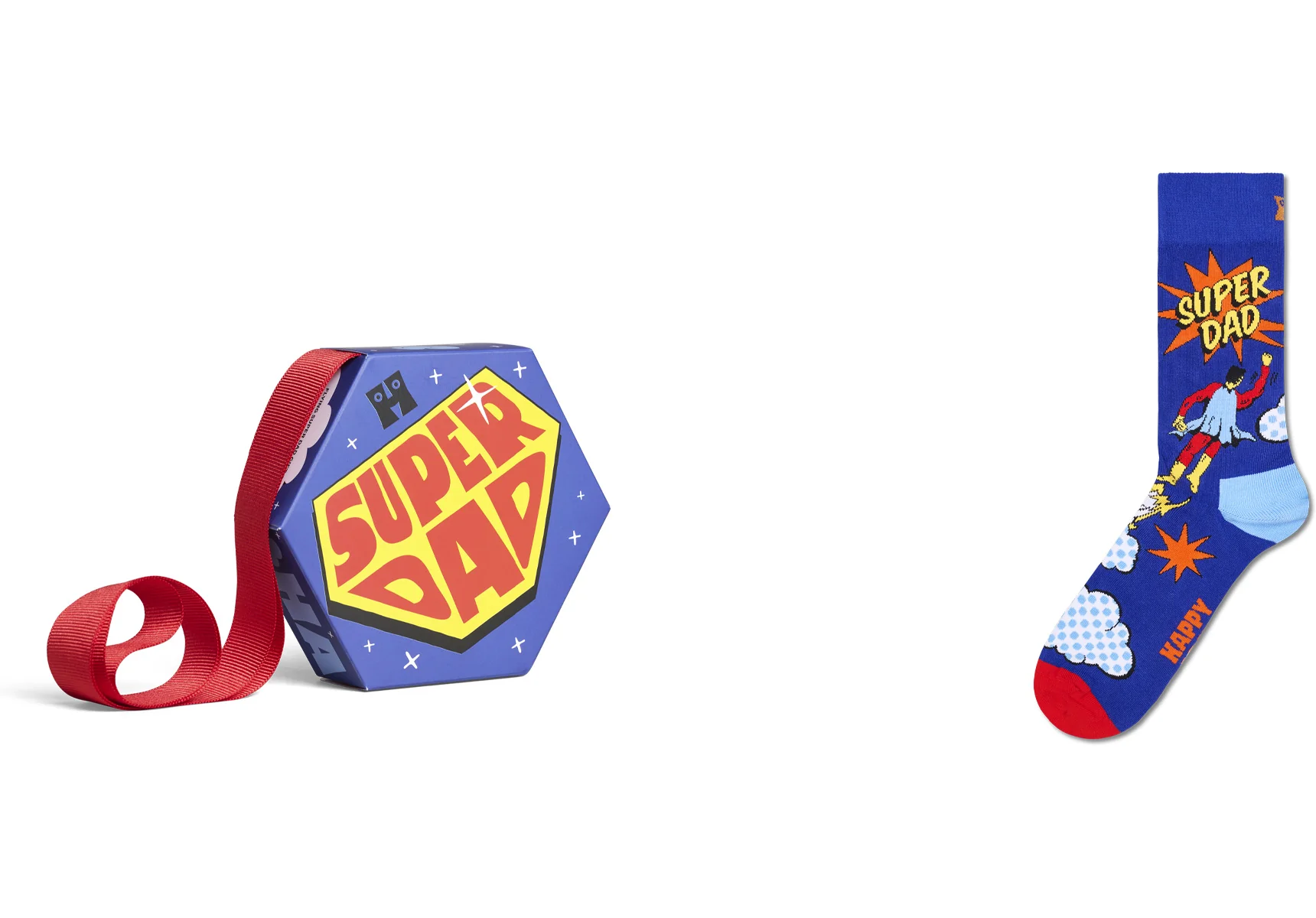 Happy Socks 1-Pack Flying Super Dad Sock Gift Set - Image 2