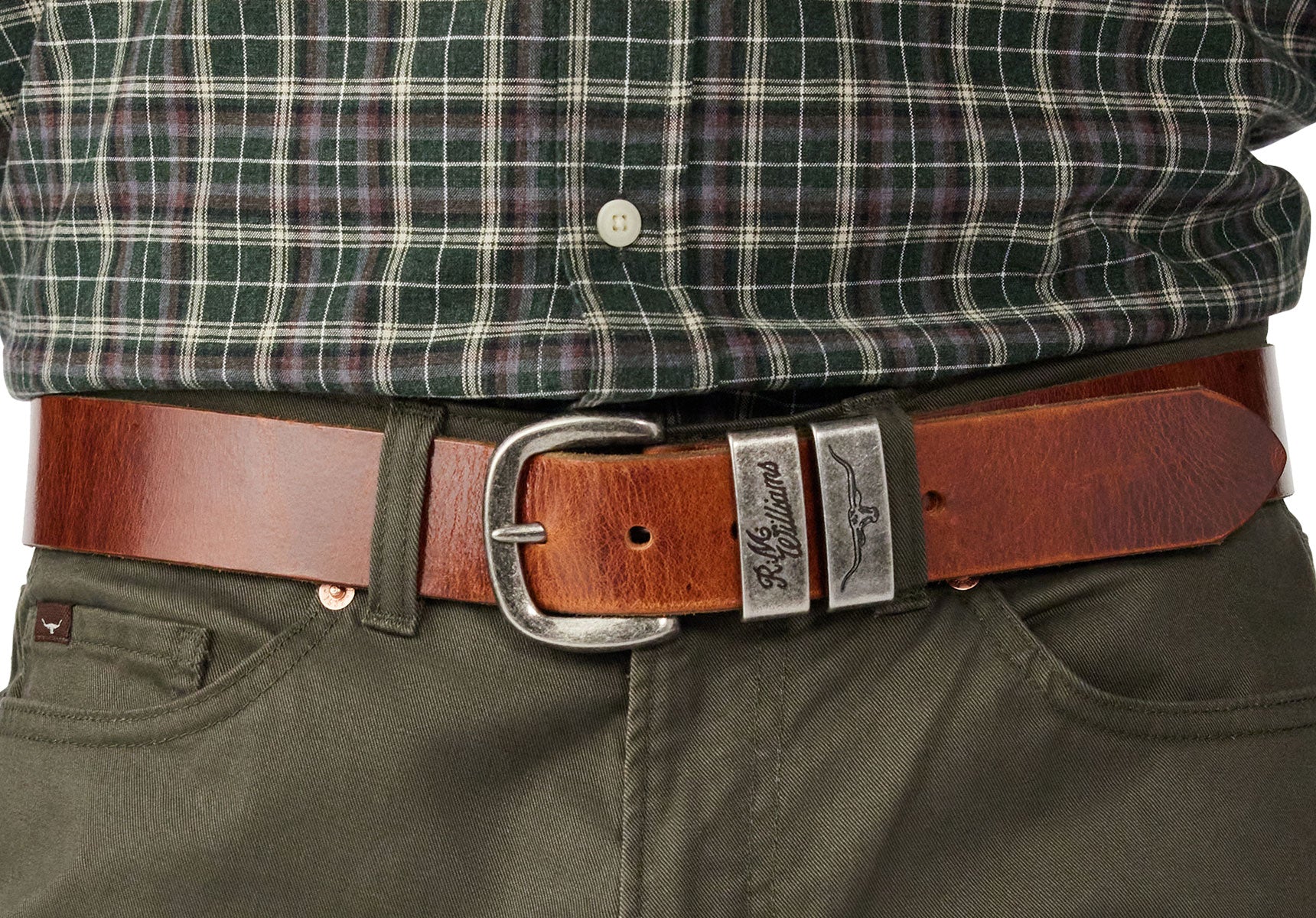 R.M. Williams 1 1/2" Drover Belt - Mid Brown - Image 5