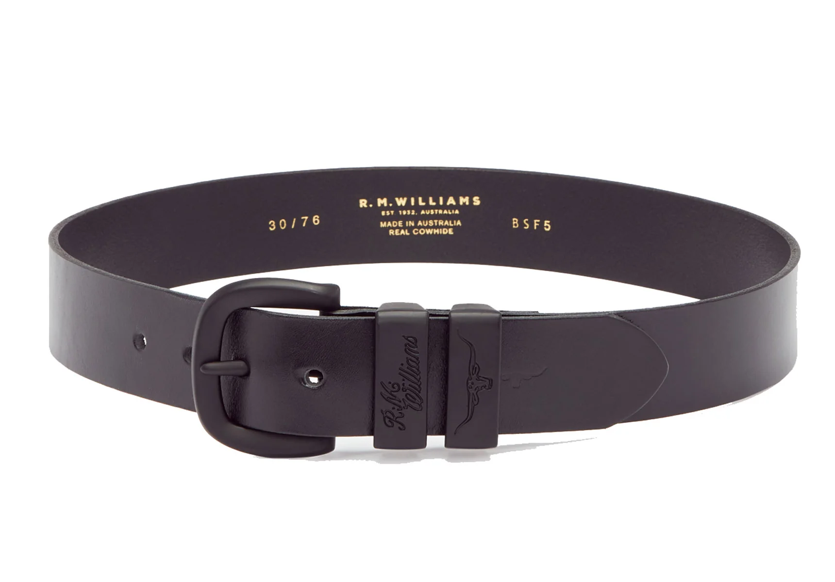 R.M. Williams Drover 1 1/2" Belt - Black/Black - Image 3