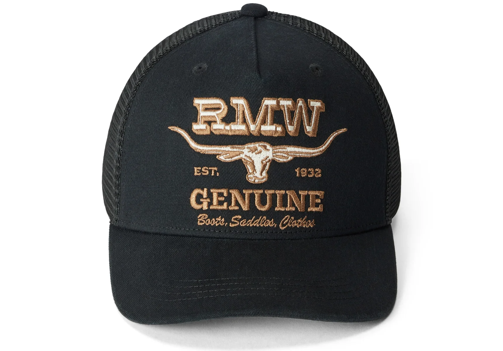 R.M. Williams Genuine Longhorn Trucker Cap - Worker Black - Image 3
