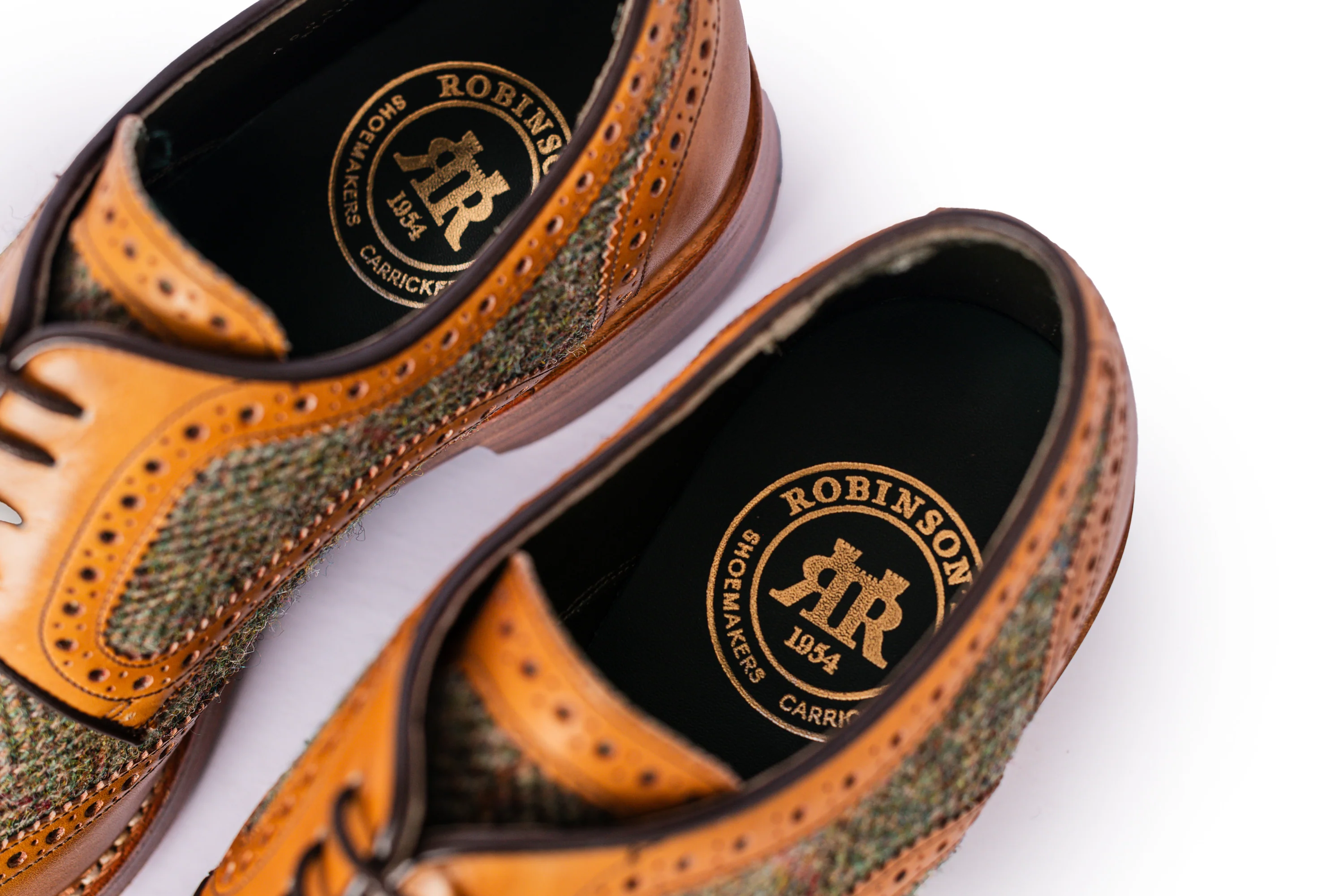 Robinson Tarbert - Cedar Calf/Green Harris Tweed - Image 3