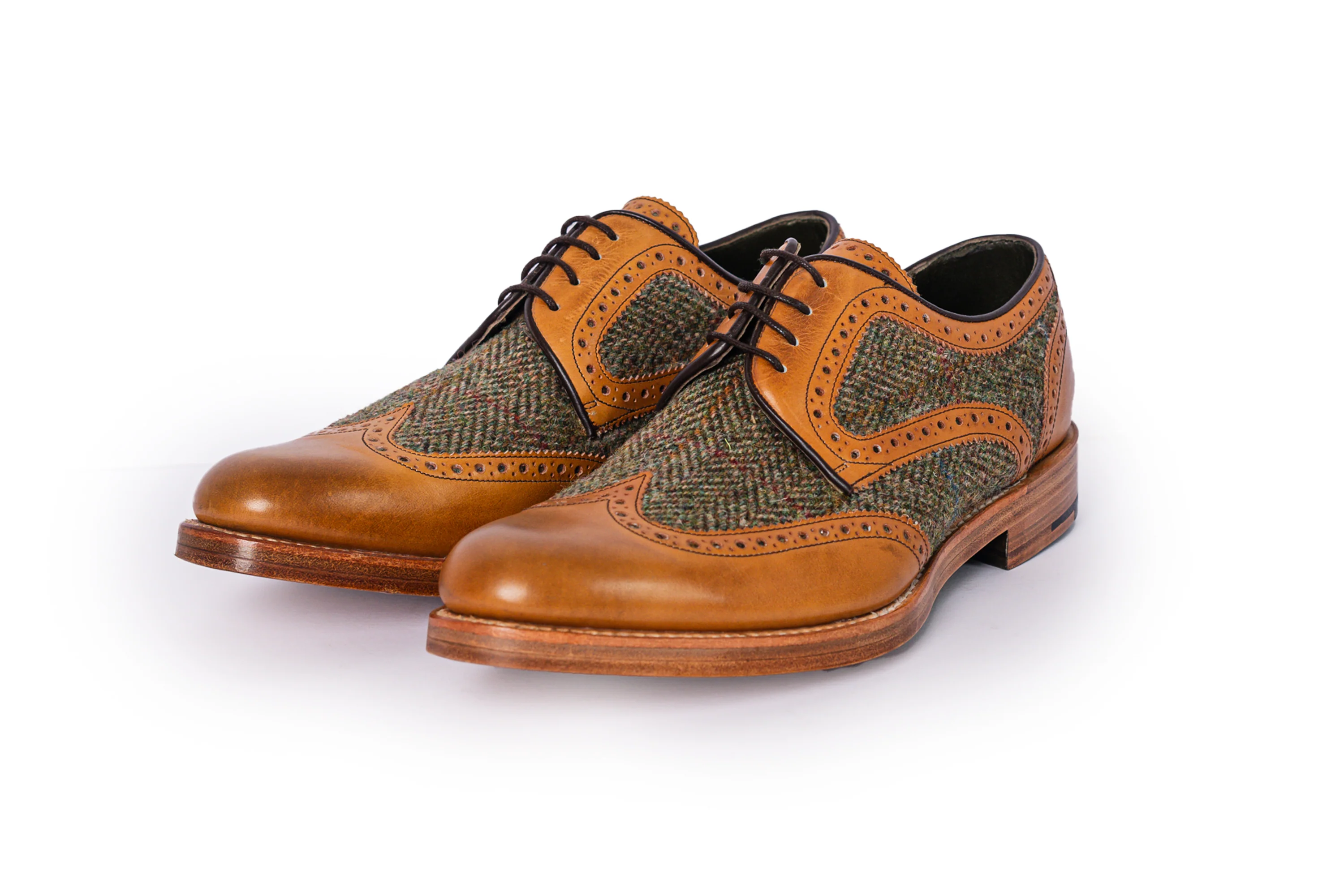 Robinson Tarbert - Cedar Calf/Green Harris Tweed - Image 4